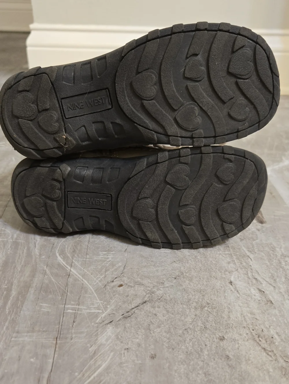 Nine West Kids Cream Faux-Fur Lace-Up Winter Boots